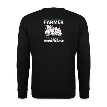 Farmer Saying Gift - Unisex Sweatshirt - black - Back - Michal (187cm)
