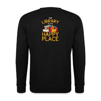 Bibliothek Bücher Lesen Geschenk - Unisex Pullover - Schwarz - Hinten - Alina (178cm)