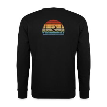 Surfing Surf Retro - Unisex Sweatshirt - black - Back - Alina (178cm)
