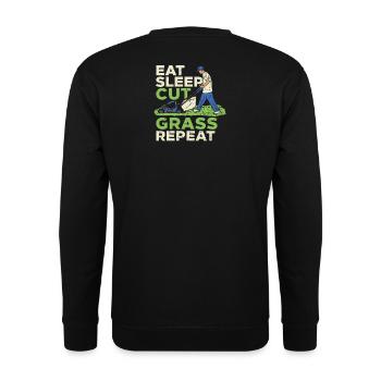 Rasenpflege Rasenmäher Gärtner - Unisex Pullover - Schwarz - Hinten - Alina (178cm)