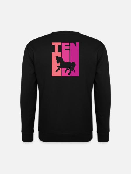 Cheval 10e anniversaire fille 10 ans - Sweat-shirt Unisexe - noir
