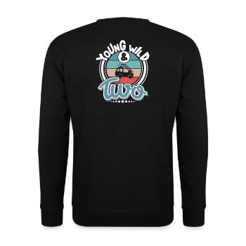 Feuerwehr Kinder 2 Jahre Feuerwehrauto - Unisex Pullover - Schwarz - Hinten - Michal (187cm)