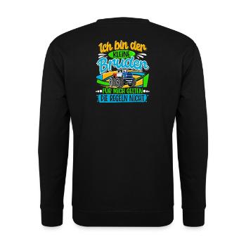 Kleiner Bruder Monstertruck - Unisex Pullover - Schwarz - Hinten - Michal (187cm)