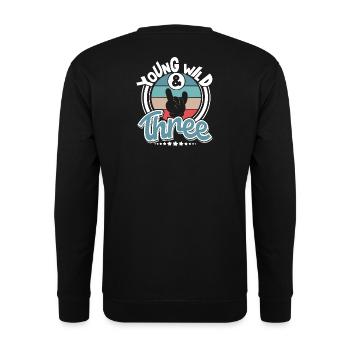 Young Wild And Three - Unisex Sweatshirt - black - Back - Michal (187cm)
