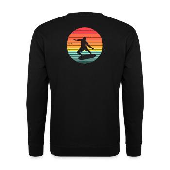 Surfen, Surfen, Surfen - Unisex Pullover - Schwarz - Hinten - Alina (178cm)