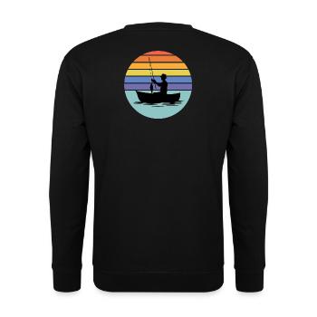 fishing, fisherman, fishing rod - Unisex Sweatshirt - black - Back - Alina (178cm)