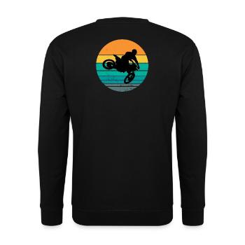 Motorrad, Motorradfan, Biker - Unisex Pullover - Schwarz - Hinten - Alina (178cm)