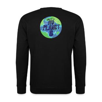 kein Planet B, Mutter Natur, Planet Erde - Unisex Pullover - Schwarz - Hinten - Alina (178cm)