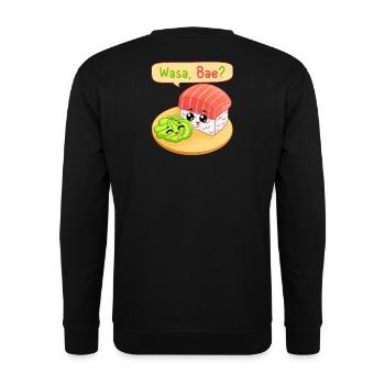 sushi, sushi fan, wasabi - Unisex Sweatshirt - black - Back - Alina (178cm)