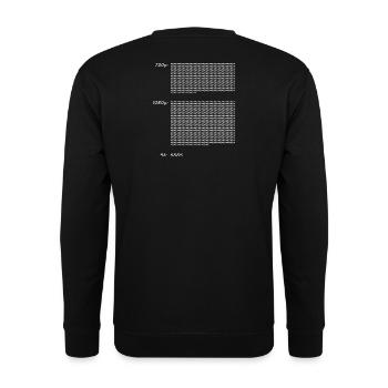 720p1080p4k weiß - Unisex Pullover - Schwarz - Hinten - Alina (178cm)