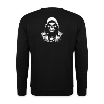 Crâne Rock and Roll | Skeleton Design Rocker - Sweat-shirt Unisexe - noir - Dos - Alina (178cm)