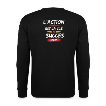 Motivational Quote for Success - Unisex Sweatshirt - black - Back - Alina (178cm)