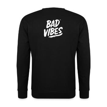 Bad Vibes White - Unisex Pullover - Schwarz - Hinten - Michal (187cm)