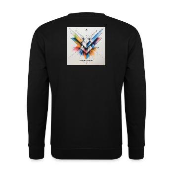 Chaos trifft Struktur - Unisex Pullover - Schwarz - Hinten - Alina (178cm)