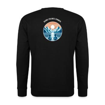 Bain de glace avec un panorama de montagne Régénération Bien-être - Sweat-shirt Unisexe - noir - Dos - Alina (178cm)