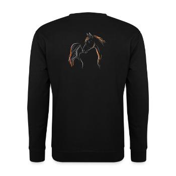 Silhouette de fille de cheval - Sweat-shirt Unisexe - noir - Dos - Michal (187cm)