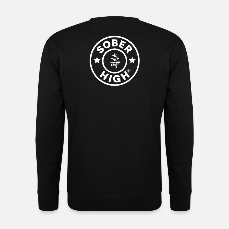 Live clean. Feel high. soberhigh. - Unisex Pullover - Schwarz