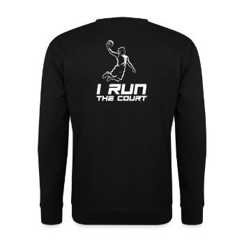 I run the court - Basketball - Unisex Pullover - Schwarz - Hinten - Alina (178cm)