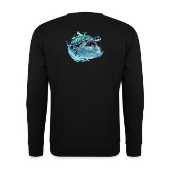 Danse des vagues de tortues néon - Sweat-shirt Unisexe - noir - Dos - Alina (178cm)