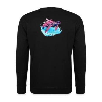 Tortue rose sauvage en vague - Sweat-shirt Unisexe - noir - Dos - Alina (178cm)