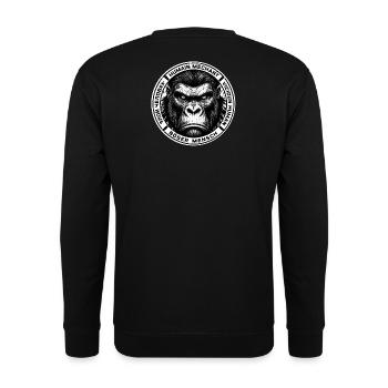 Gorille méchant badge noir - Sweat-shirt Unisexe - noir - Dos - Michal (187cm)