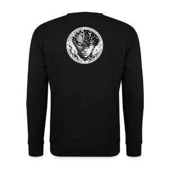 Dualité Dragon-Humain méchant badge noir - Sweat-shirt Unisexe - noir - Dos - Alina (178cm)