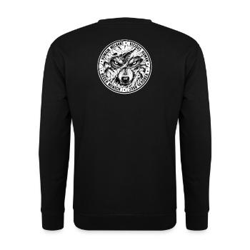 Loup Humain Méchant badge noir - Sweat-shirt Unisexe - noir - Dos - Michal (187cm)