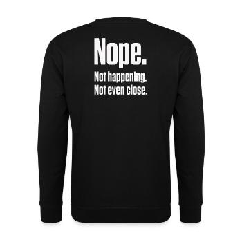 Nein, das passiert nicht, neurodivergente PDA-Stolz - Unisex Pullover - Schwarz - Hinten - Michal (187cm)