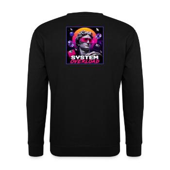 Vaporwave Synthwave Retro System Overload Art - Unisex Sweatshirt - black - Back - Michal (187cm)