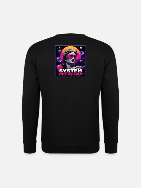 Vaporwave Synthwave Retro System Overload Kunst - Unisex Pullover - Schwarz