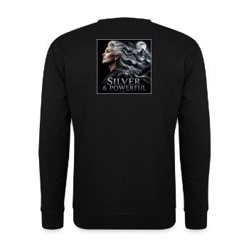 Pouvoir de la Sœur Argentée Fière des Cheveux Gris - Sweat-shirt Unisexe - noir - Dos - Michal (187cm)