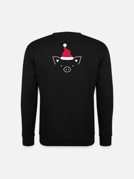Schwein Sau Nikolaus Weihnachten lustig witzig - Unisex Pullover - Schwarz