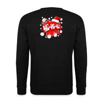 Weihnachten, Weihnachtsmann, Frohe Feiertage - Unisex Pullover - Schwarz - Hinten - Michal (187cm)