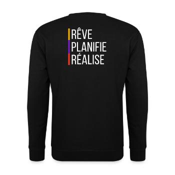 Motivierendes Zitat - Unisex Pullover - Schwarz - Hinten - Alina (178cm)