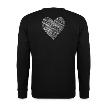 coeur I amour symbole amitié cadeau - Sweat-shirt Unisexe - noir - Dos - Michal (187cm)