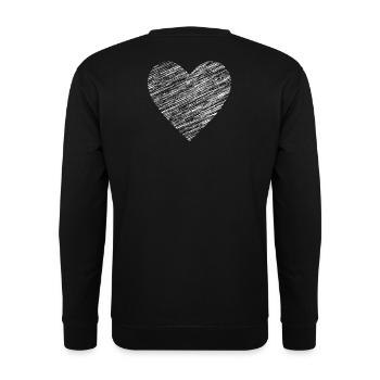 Herz I Liebe Symbol Freundschaft Zeichnung - Unisex Pullover - Schwarz - Hinten - Alina (178cm)