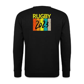 Rugby, Rugby-Sport, Rugby-Fan, Rugby 2023 - Unisex Pullover - Schwarz - Hinten - Alina (178cm)