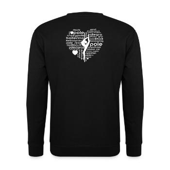 Pole Dance Heart Silhouette Word Design - Unisex Sweatshirt - black - Back - Alina (178cm)