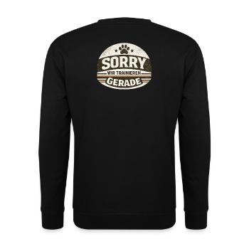 Sorry wir Trainieren gerade  - Unisex Pullover - Schwarz - Hinten - Michal (187cm)