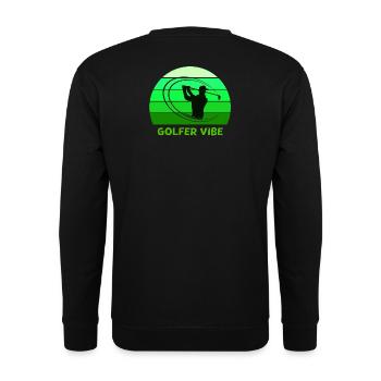 golf, golfer, golffan - Unisex Pullover - Schwarz - Hinten - Alina (178cm)