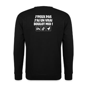 agriculture, agriculteur, paysan, fermier - Sweat-shirt Unisexe - noir - Dos - Michal (187cm)
