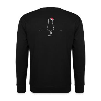 Katze Weihnachten Weihnachtskatze Geschenk - Unisex Pullover - Schwarz - Hinten - Alina (178cm)