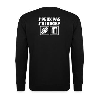 rugby, fan de rugby, rugby humour, rugby sport - Sweat-shirt Unisexe - noir - Dos - Alina (178cm)
