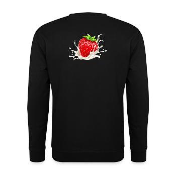 Erdbeere, Erdbeer-Verlangen, Erdbeere - Unisex Pullover - Schwarz - Hinten - Alina (178cm)