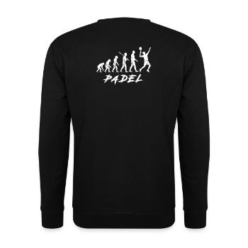Padel Sport Evolution Modern Cool Trend 2025 - Unisex Pullover - Schwarz - Hinten - Alina (178cm)