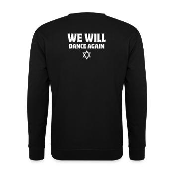 Israel, wir werden wieder tanzen - Unisex Pullover - Schwarz - Hinten - Alina (178cm)