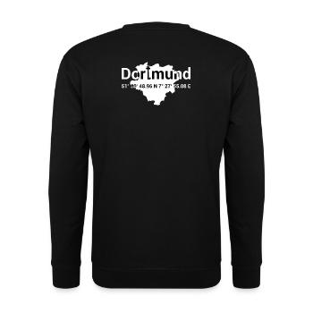 Dortmund Lokal Koordinaten Ruhrpott Ruhrgebiet - Unisex Pullover - Schwarz - Hinten - Michal (187cm)