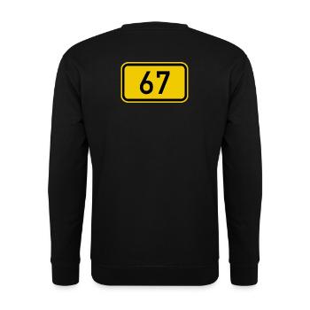 67 Bundesstraßen produkt - Unisex Pullover - Schwarz - Hinten - Michal (187cm)