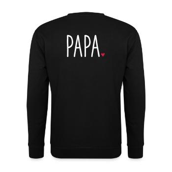 Papa coeur - Cadeau fête des pères chère famille - Sweat-shirt Unisexe - noir - Dos - Michal (187cm)