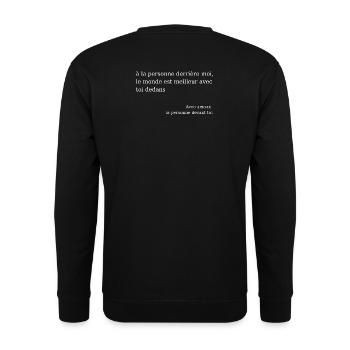 Benevolent Message Positive Love - Unisex Sweatshirt - black - Back - Alina (178cm)